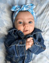 Blue Gingham Headband